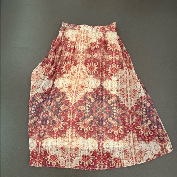 Anthropologie Red and Cream A-Line Skirt - Picture 1 of 2